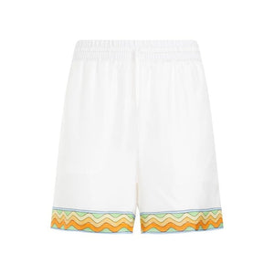 CASABLANCA White Afro-Cubism Men's Shorts for Summer 2024