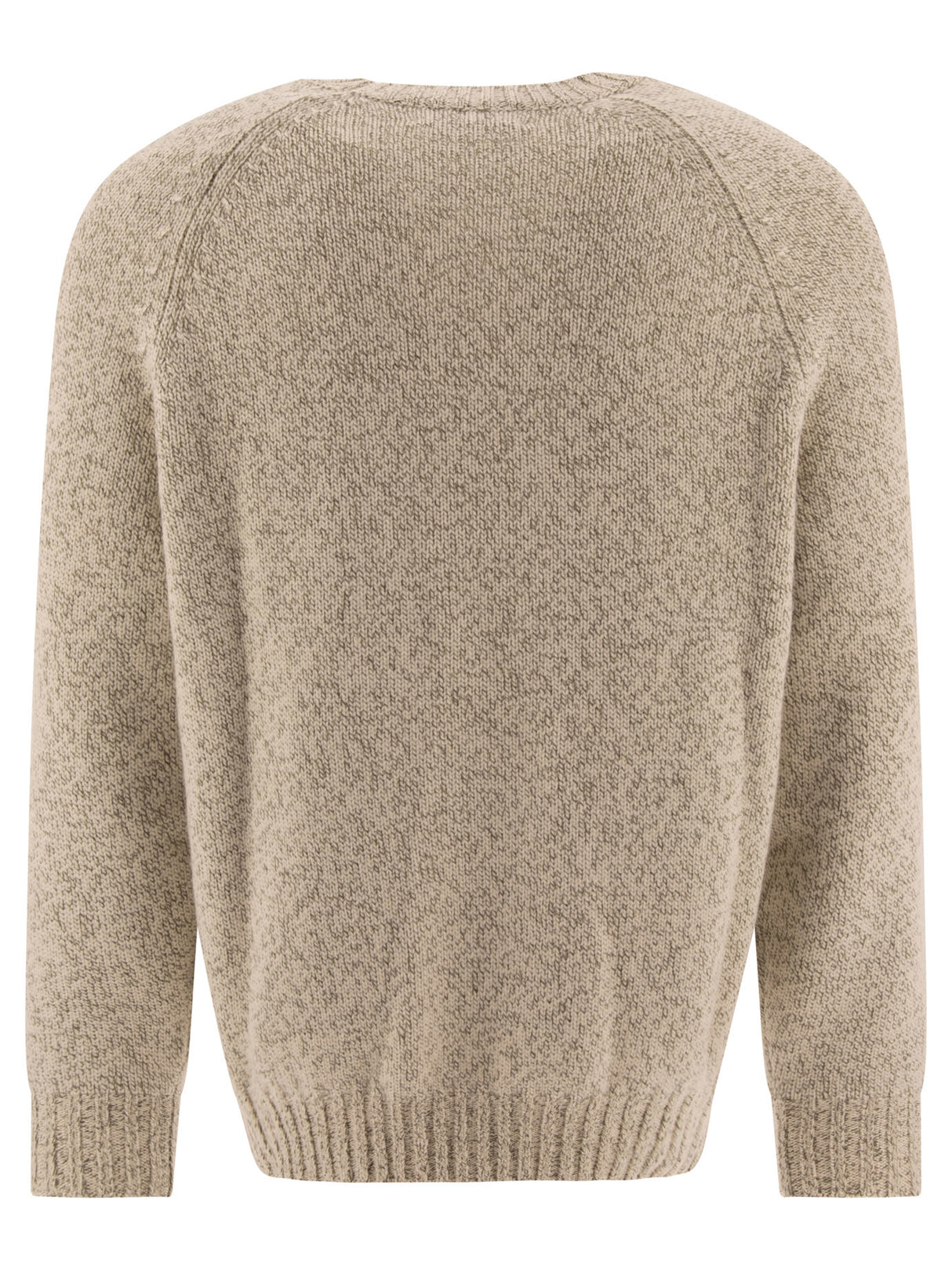 BRUNELLO CUCINELLI Luxury Mouliné Cashmere Sweater with Raglan Sleeves