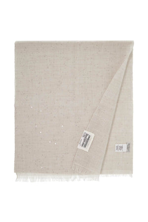 BRUNELLO CUCINELLI Cashmere and Silk Scarf with Sequins - Versatile Fashion Accessory