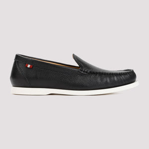 BALLY Men's Black Deer Skin Moccasins for SS24