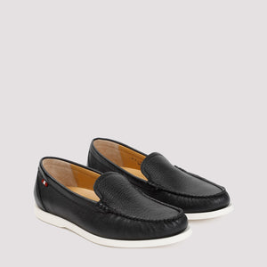 BALLY Men's Black Deer Skin Moccasins for SS24