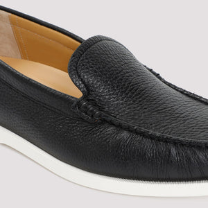 BALLY Men's Black Deer Skin Moccasins for SS24