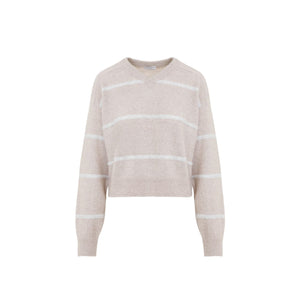 BRUNELLO CUCINELLI Luxurious Nude Striped Sweater for Women