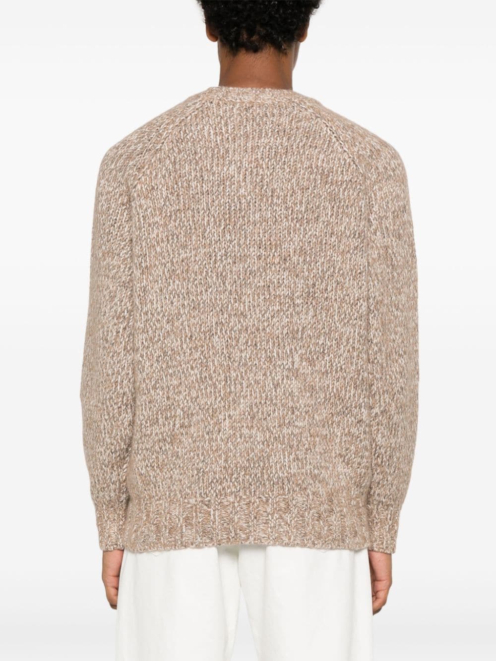 BRUNELLO CUCINELLI Luxurious Almond Beige Wool-Blend Crewneck Sweater