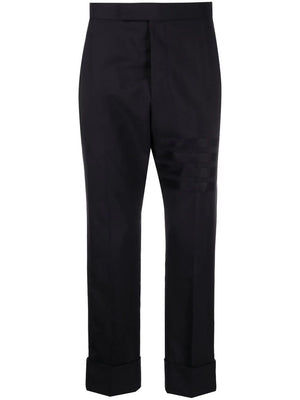 Blue Wool Trousers for Men by Thom Browne for FW23