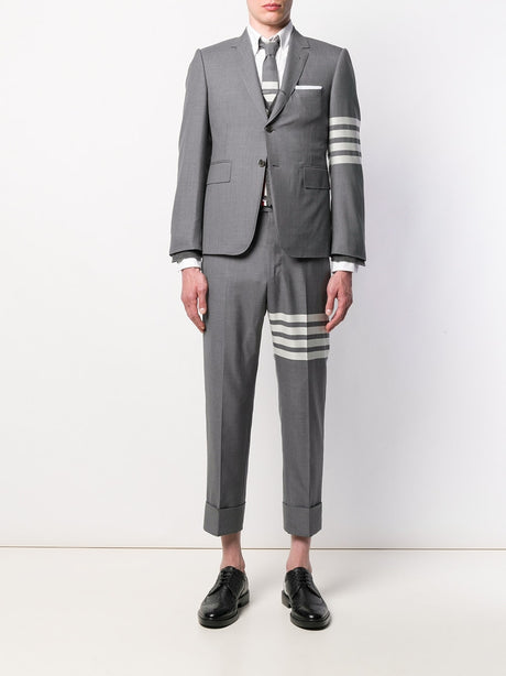 THOM BROWNE Men's Gray 4-Bar Wool Trousers for FW23 Season