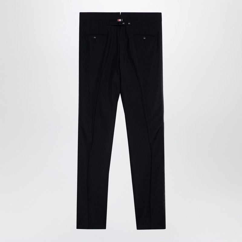 THOM BROWNE Elegant Black Wool-Blend Trousers