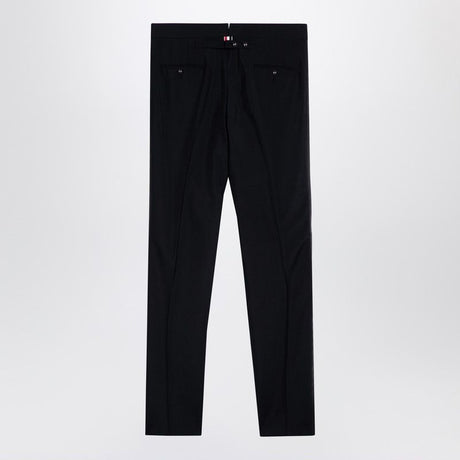 THOM BROWNE Elegant Black Wool-Blend Trousers