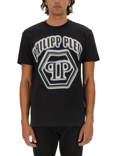 PHILIPP PLEIN Logo Print T-Shirt - Regular Fit - Size L