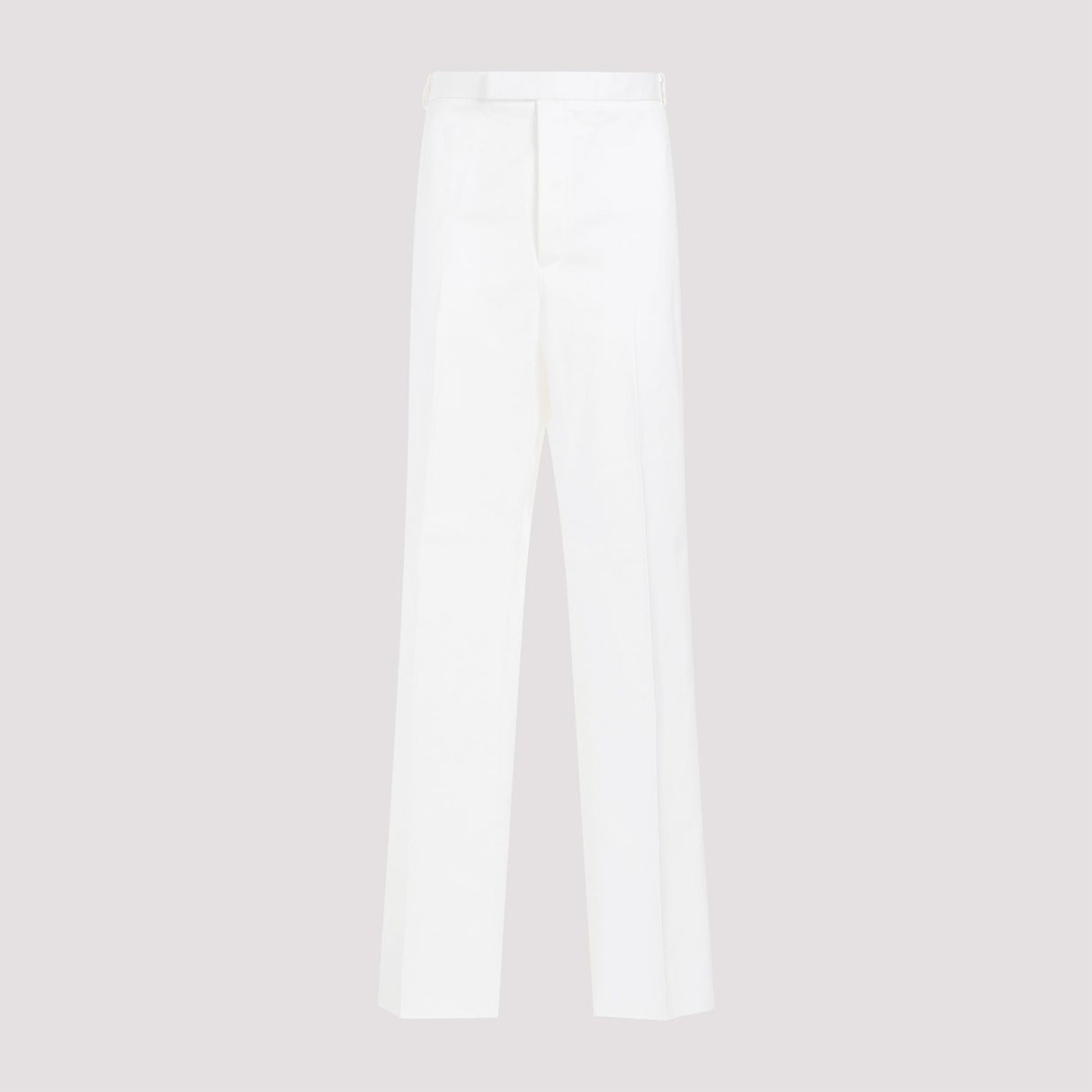 THOM BROWNE White Straight Leg Cotton Chino Pants for Men