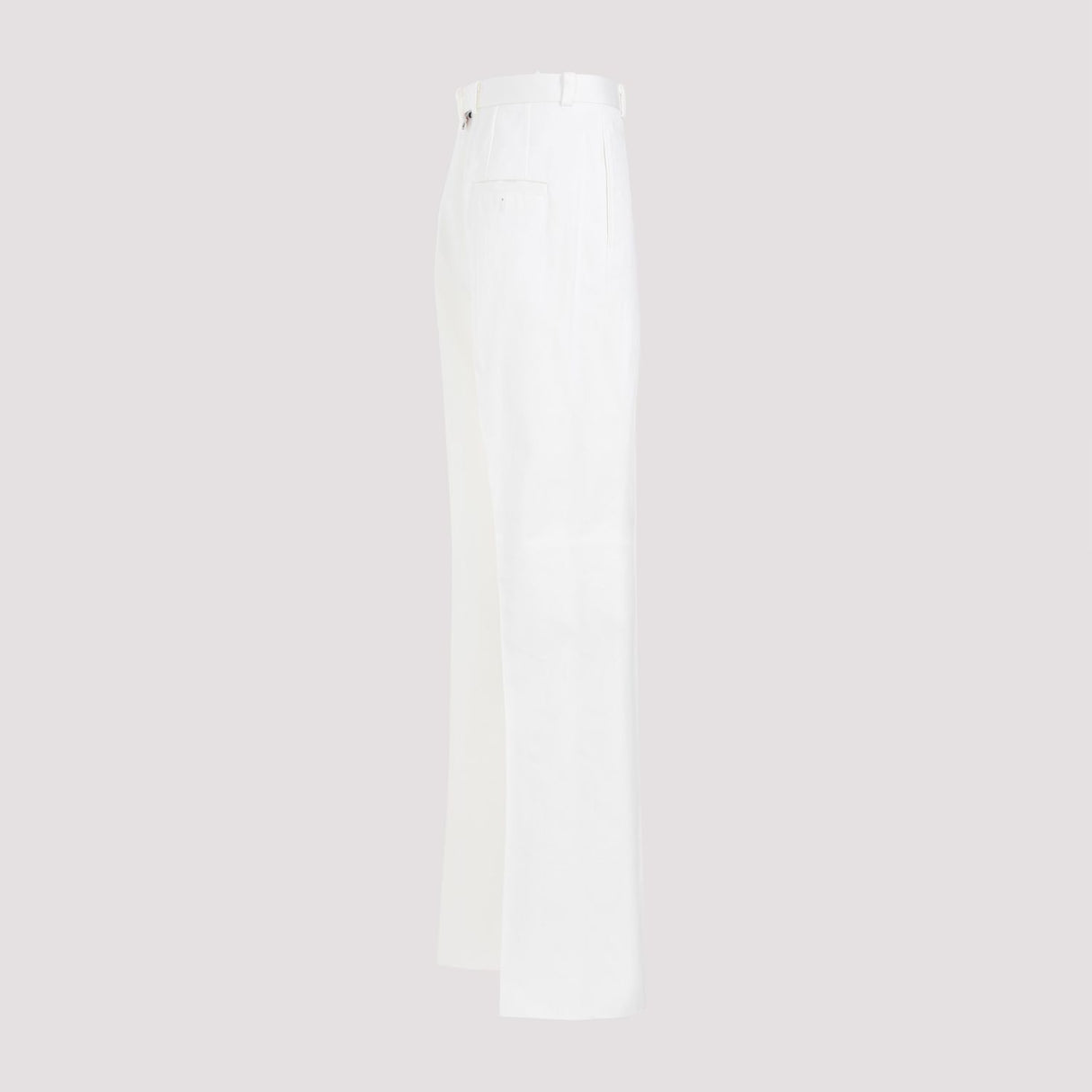 THOM BROWNE White Straight Leg Cotton Chino Pants for Men