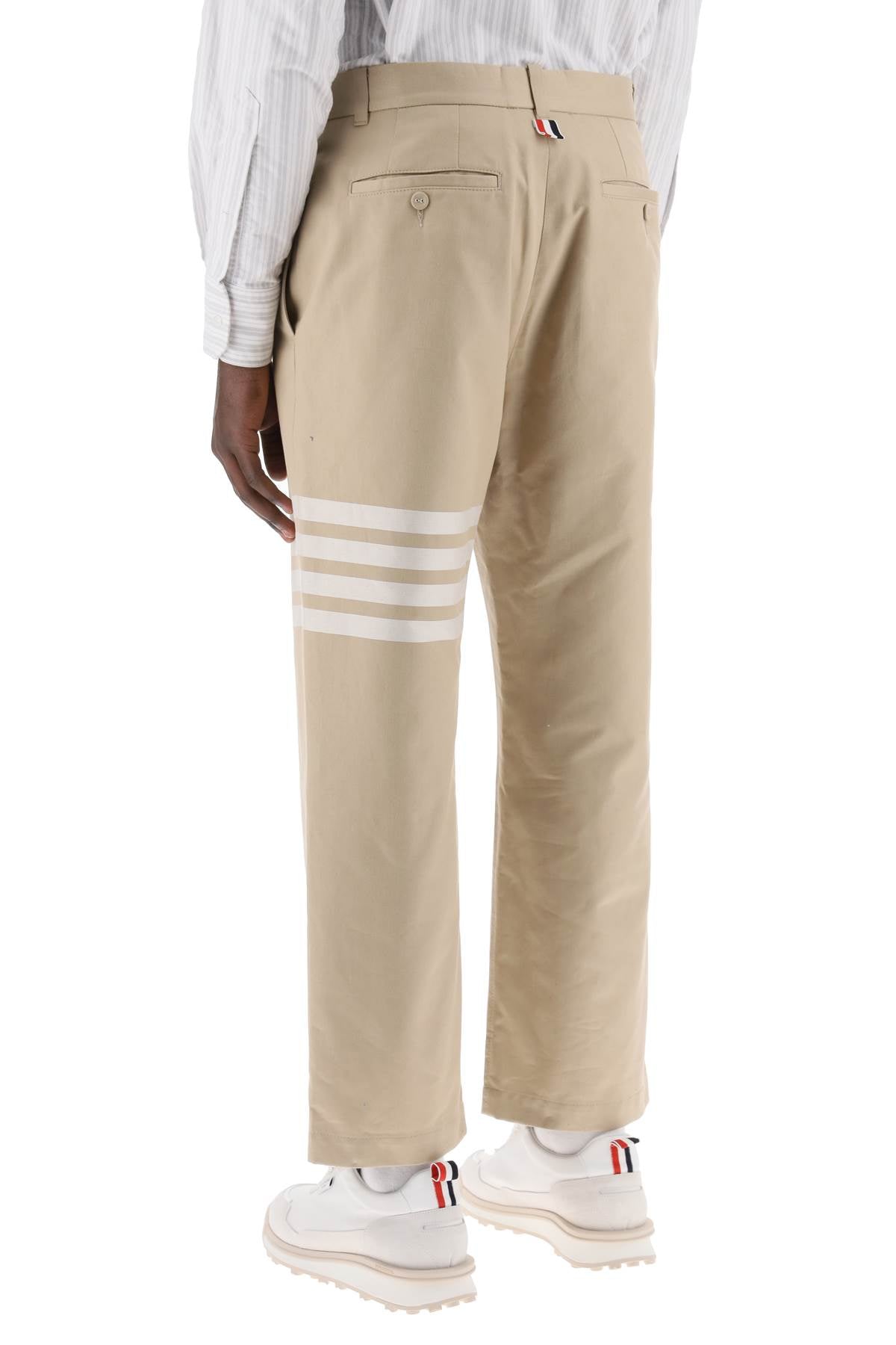 THOM BROWNE Unconstructed Straight Leg Trousers for Men