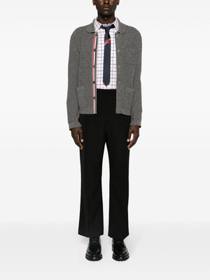 THOM BROWNE Multicolor Straight Fit Cotton Shirt with Signature Stripe Armband