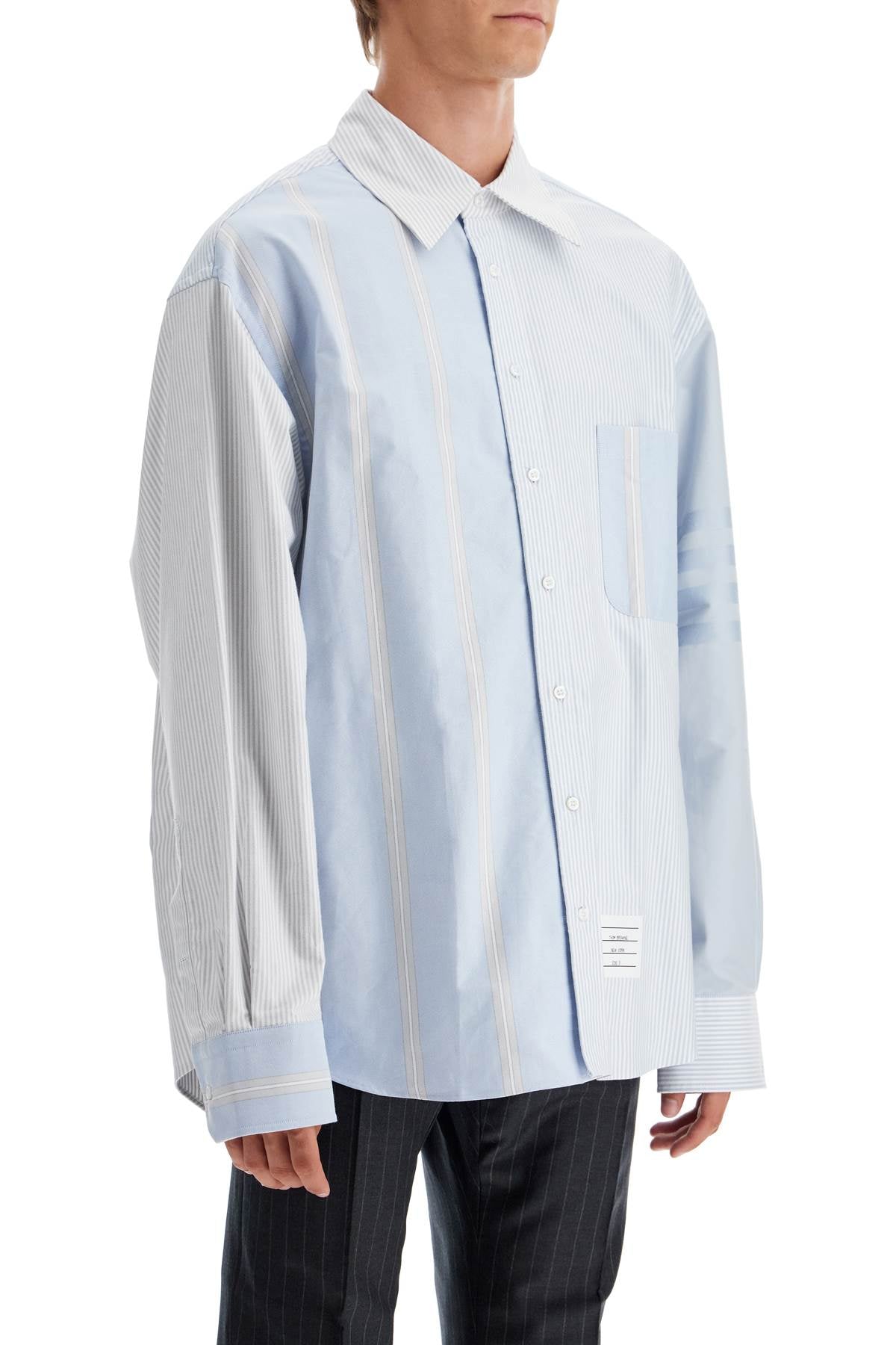 THOM BROWNE Oversized 4-Bar Striped Oxford Shirt