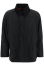 BARBOUR Men's Straight Silhouette Waxed Jacket with Raglan Sleeves