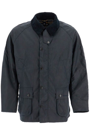 BARBOUR Men's Straight Silhouette Waxed Jacket with Raglan Sleeves