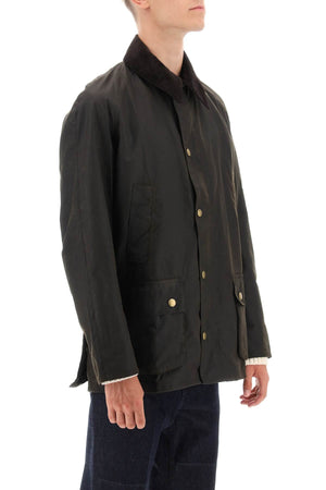 BARBOUR Men's Straight Silhouette Waxed Jacket with Raglan Sleeves