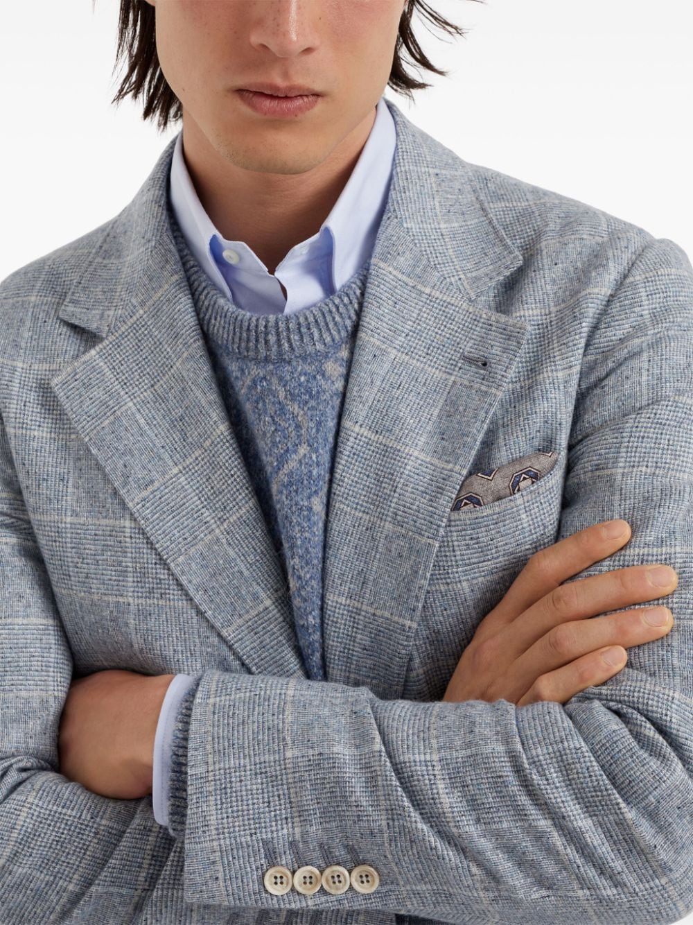 BRUNELLO CUCINELLI Deconstructed Checked Blazer