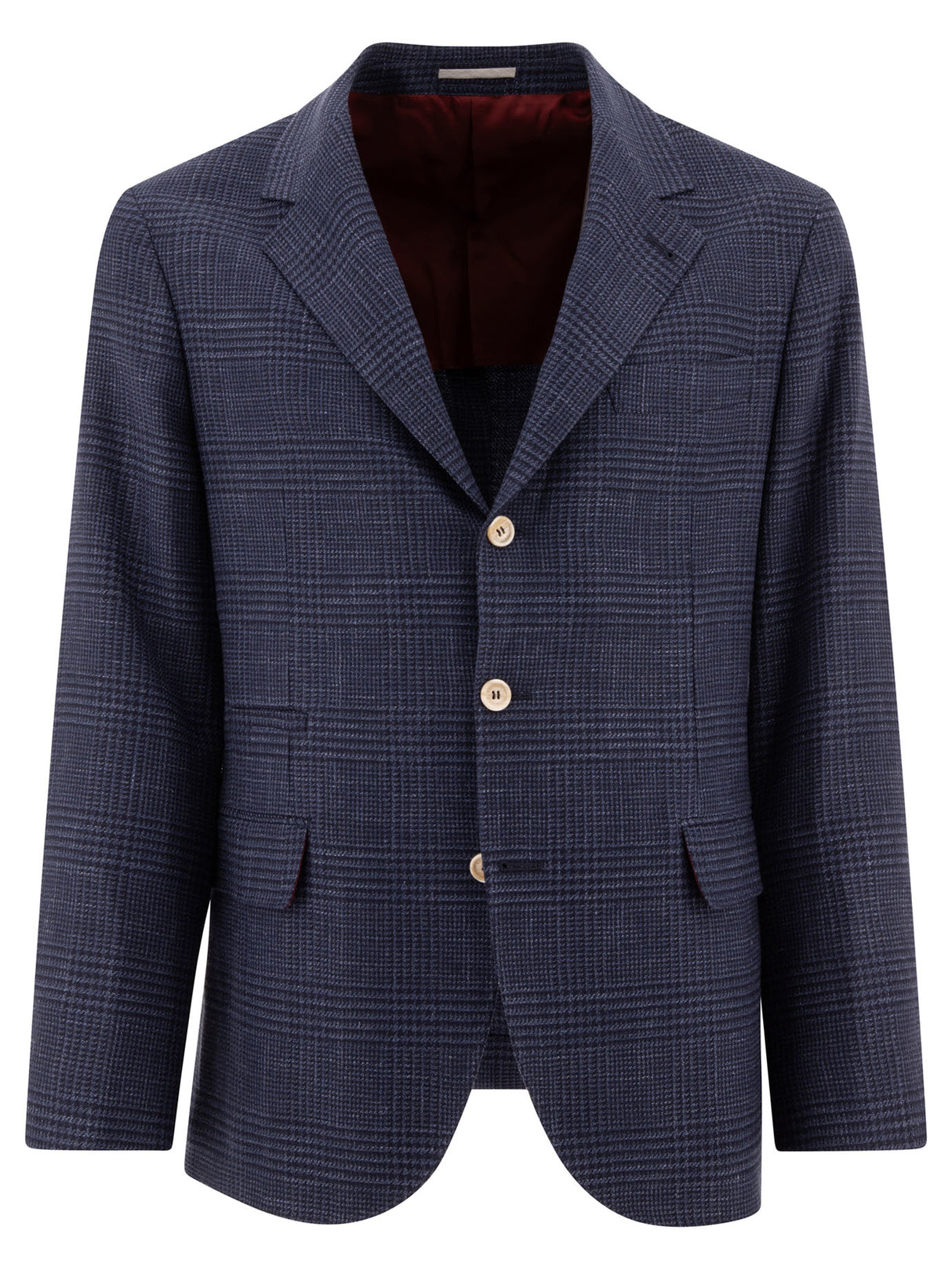 BRUNELLO CUCINELLI Prince of Wales Check Blazer in Blue