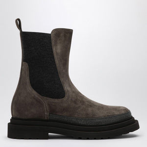 BRUNELLO CUCINELLI Elegant Brown Suede Chelsea Boots