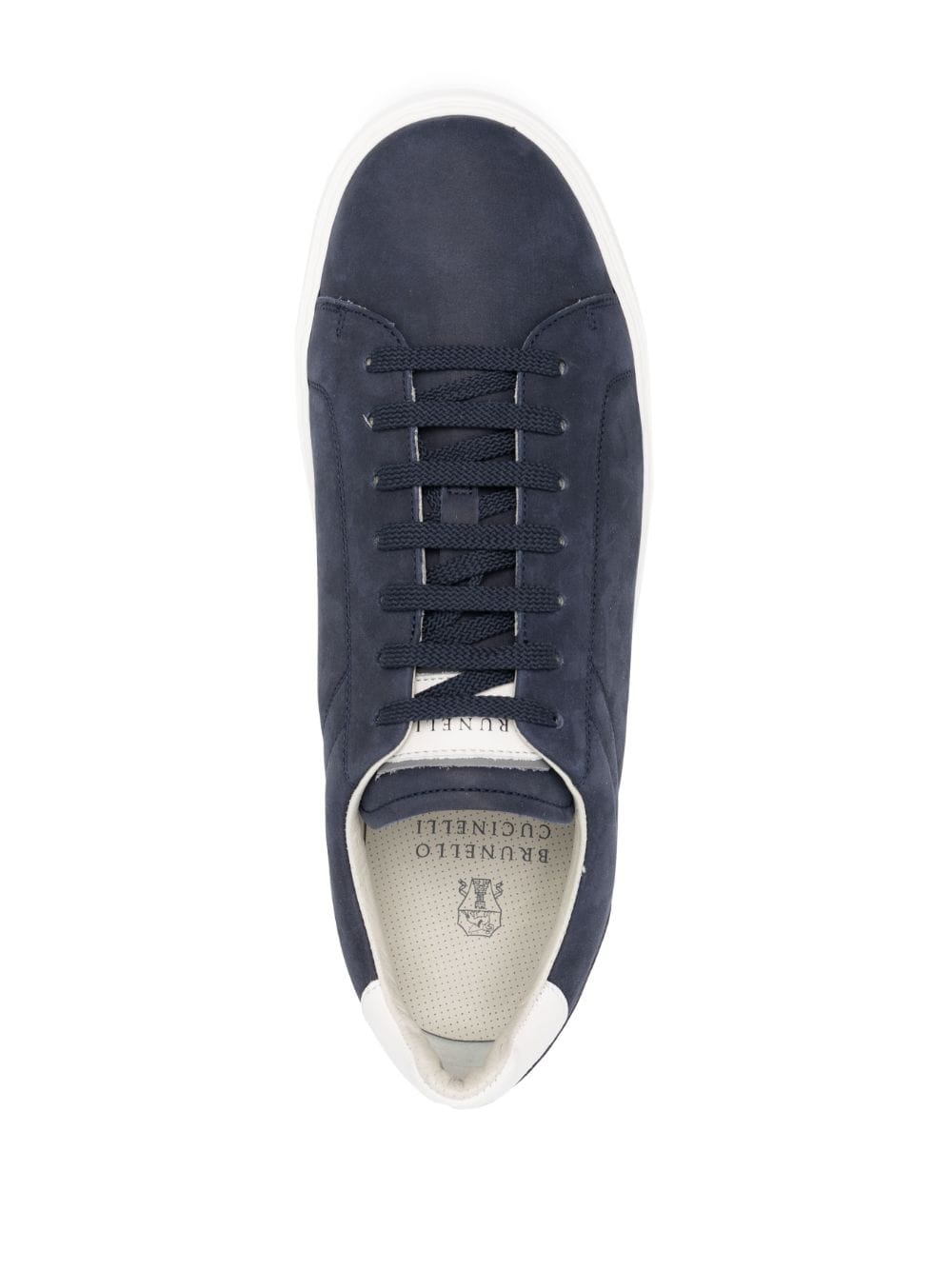 BRUNELLO CUCINELLI Blue Suede Low-Top Sneakers for Men