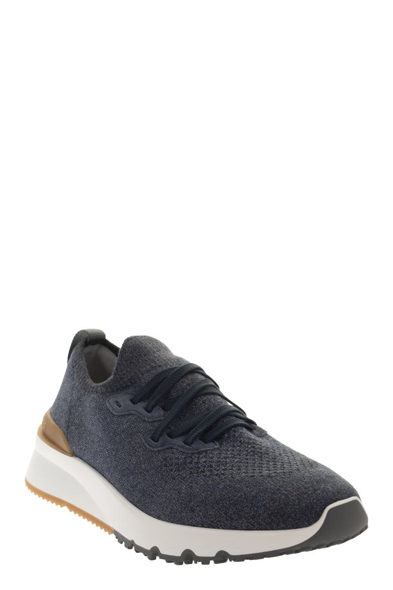 BRUNELLO CUCINELLI Contemporary Mesh Knit Cotton Sneakers