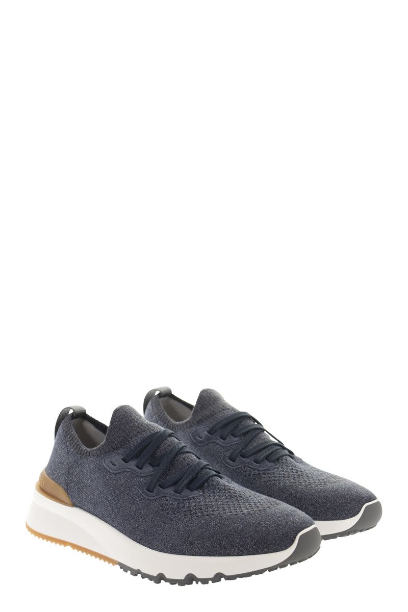 BRUNELLO CUCINELLI Contemporary Mesh Knit Cotton Sneakers