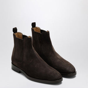 BRUNELLO CUCINELLI Men's Suede Chelsea Boot - Round Toe with Elastic Side Straps