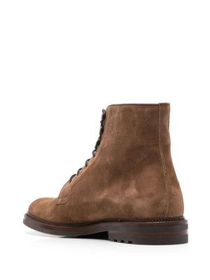 BRUNELLO CUCINELLI Elegant Suede Leather Lace-Up Boots