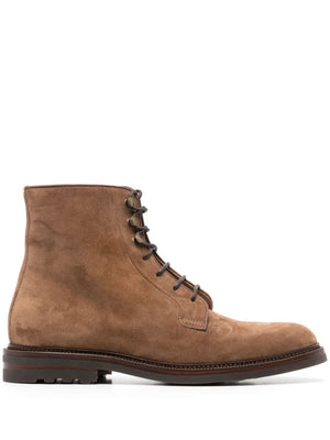 BRUNELLO CUCINELLI Elegant Suede Leather Lace-Up Boots