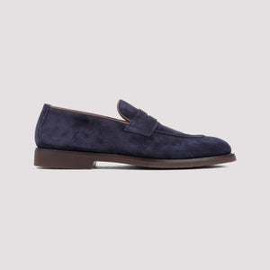 BRUNELLO CUCINELLI Elegant Blue Suede Loafers for Men