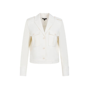 THEORY Beige Wool Boxy Jacket for Women | SS24 Collection