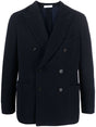 BOGLIOLI Midnight Blue Double-Breasted Jacket with Peak Lapels