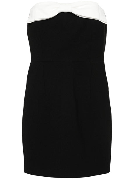 THE NEW ARRIVALS BY ILKYAZ OZEL Elegant Black Strapless Crepe Mini Dress for Women