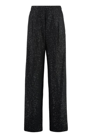 MAX MARA Sequin-Embellished Trousers with Satin Side Stripes