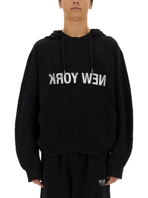 HELMUT LANG Oversized Cotton Logo Sweatshirt