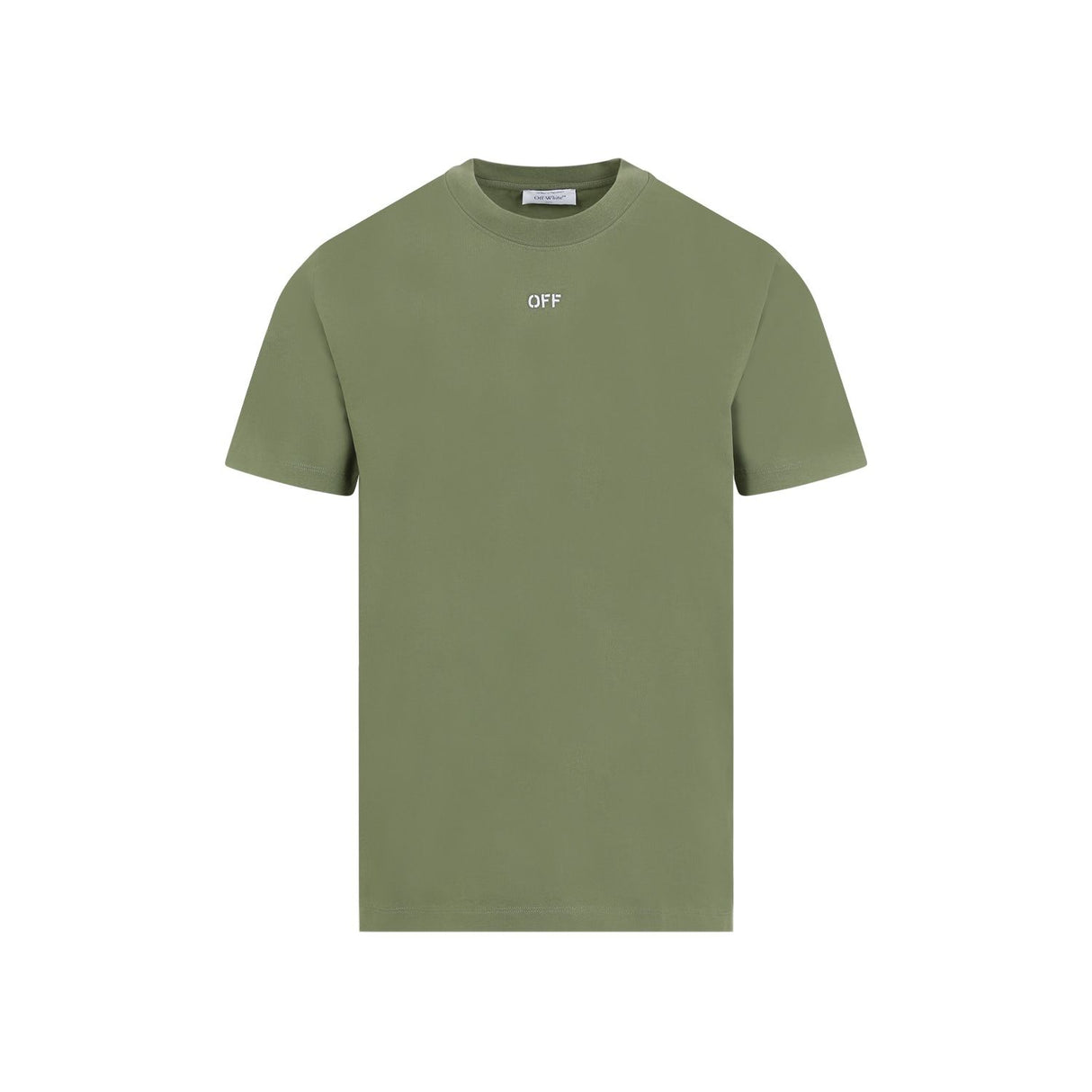 OFF-WHITE Arrow Stitched Cotton Tee in Green