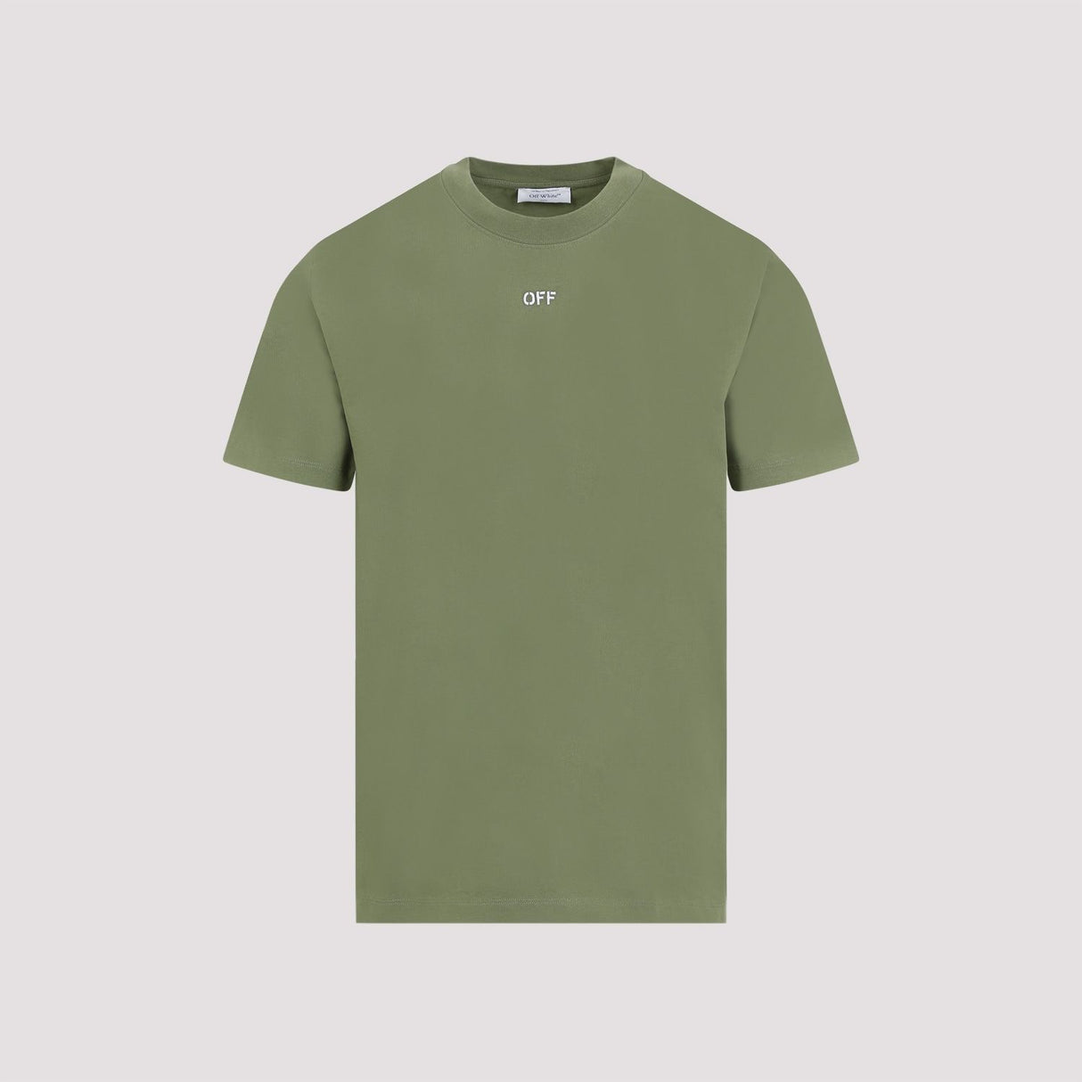 OFF-WHITE Arrow Stitched Cotton Tee in Green