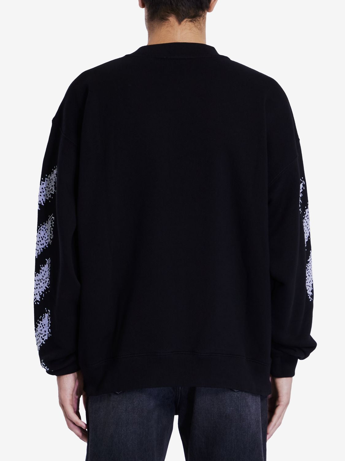 OFF-WHITE Pixelated Diagonal Sleeve Cotton Sweatshirt