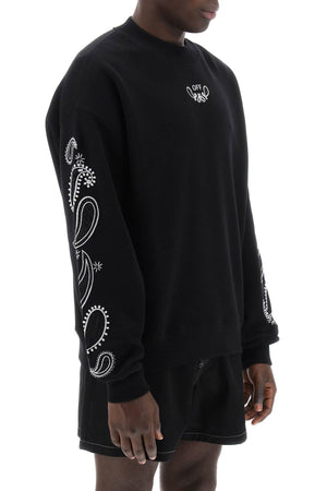 OFF-WHITE Mini Bandana Print Skate Crewneck Sweatshirt