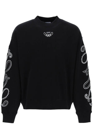 OFF-WHITE Mini Bandana Print Skate Crewneck Sweatshirt