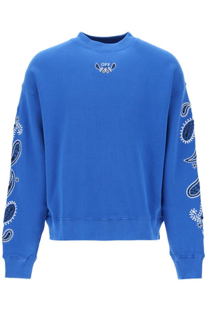 OFF-WHITE Mini Bandana Print Skate Crewneck Sweatshirt