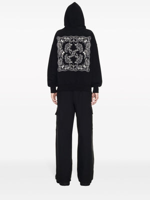 OFF-WHITE Men's Black Tattoo Bandana Hoodie - SS24