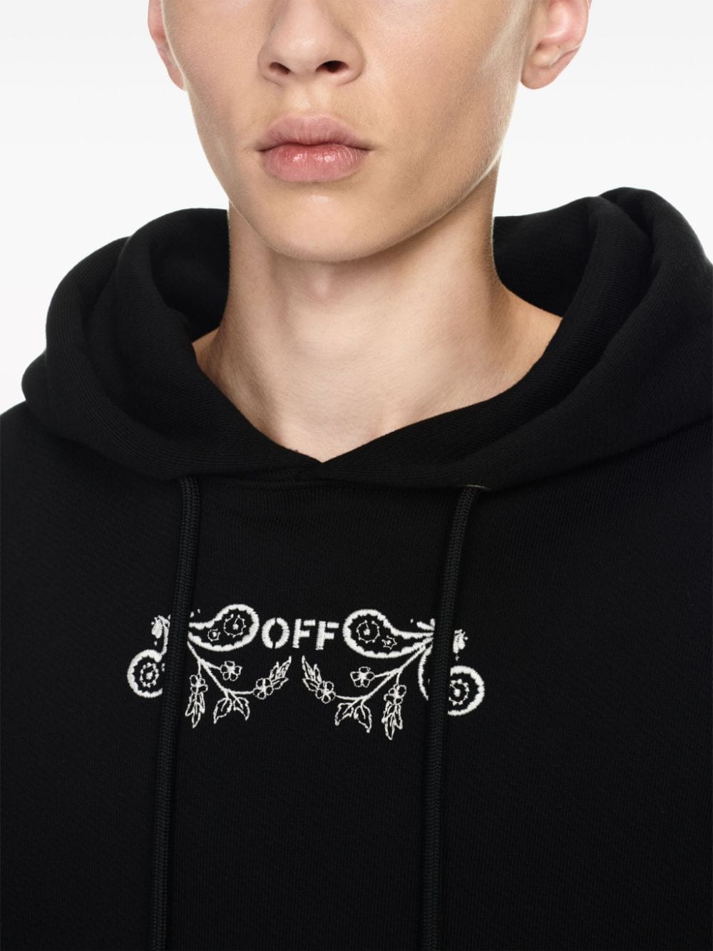 OFF-WHITE Men's Black Tattoo Bandana Hoodie - SS24