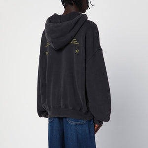 OFF-WHITE Oversized Black Hoodie with Logo Print