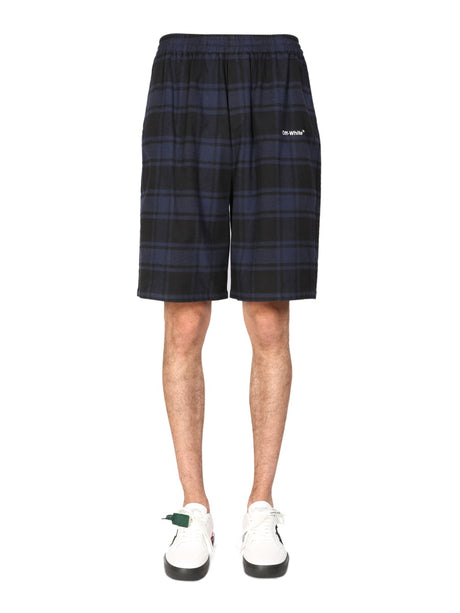 OFF-WHITE Men's Mini Logo Print Front Shorts