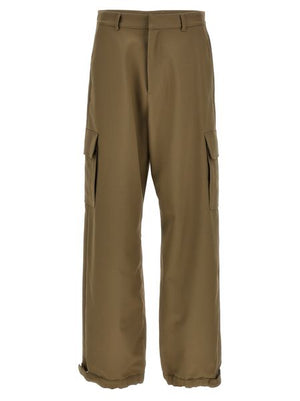 OFF-WHITE Men's Beige Technical Fabric Cargo Pants for FW23