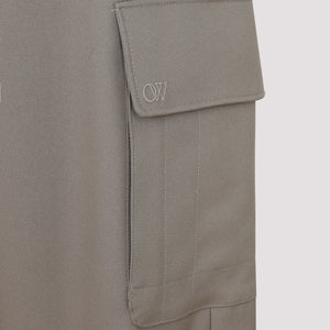 OFF-WHITE Men's Beige Technical Fabric Cargo Pants for FW23