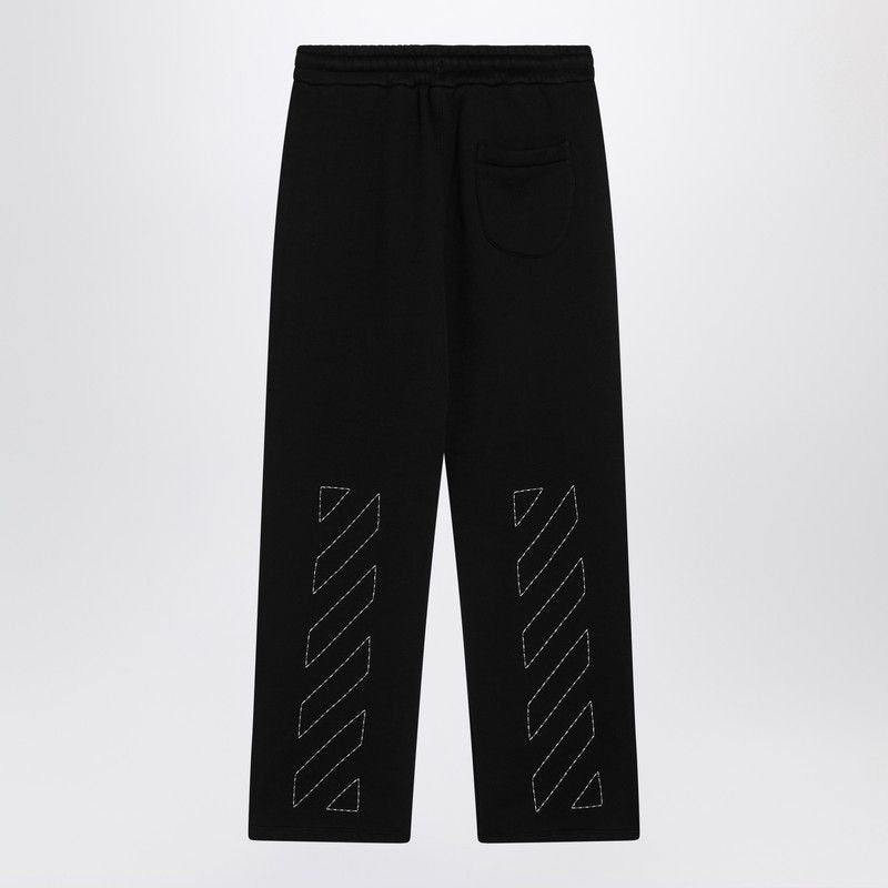 OFF-WHITE Men's Black Jogging Trousers with Off Logo