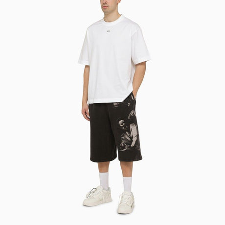 OFF-WHITE Oversized Black Printed Sweatshorts for Men - SS24 Collection